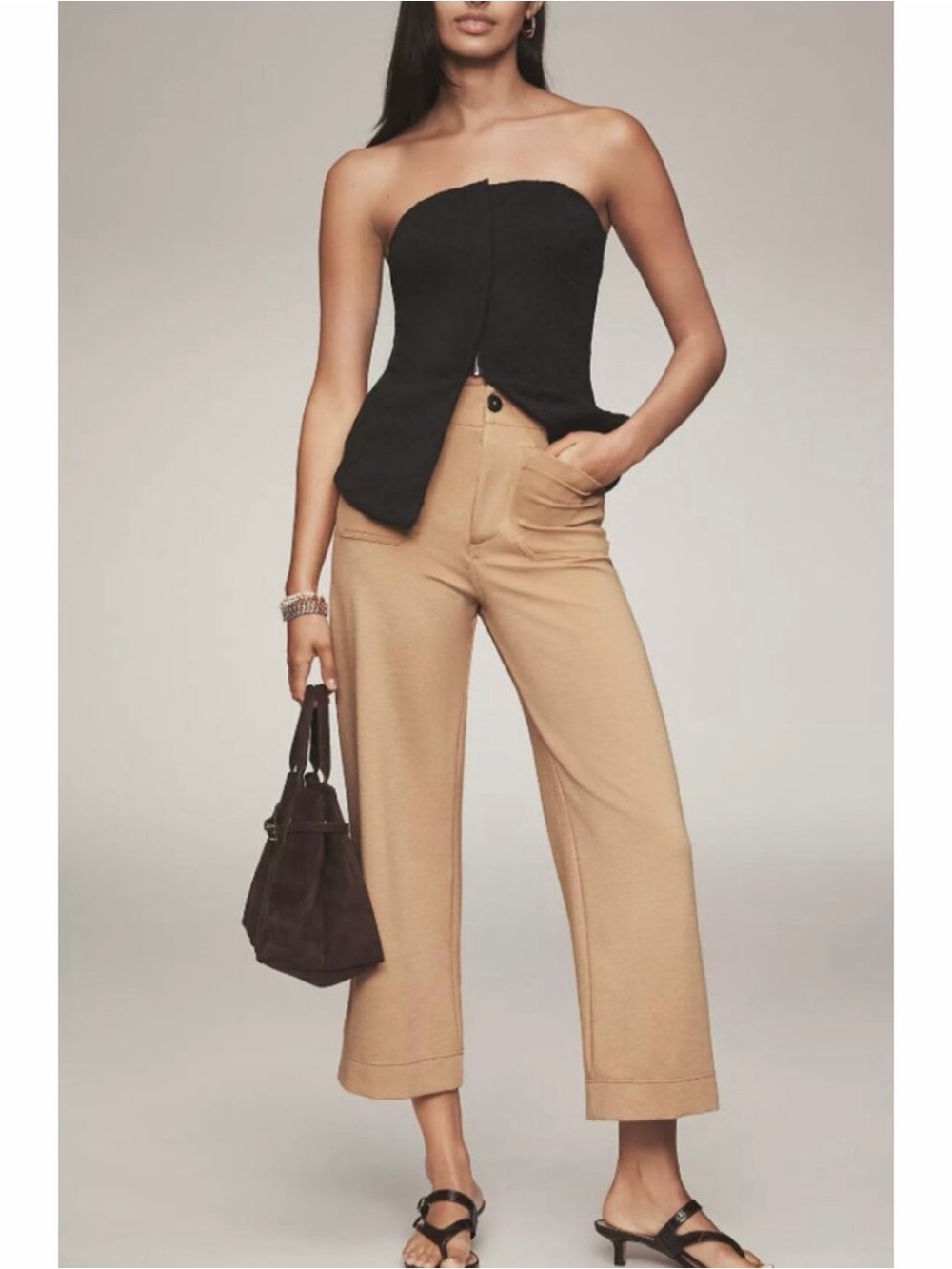 Maeve By Anthropologie‎ Colette Knit Crop Wide Leg Pants